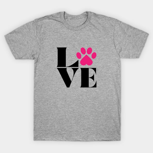 Love Graphic with Paw T-Shirt by DoxieTees